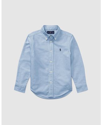 Polo Ralph Lauren - Slim Fit Cotton Oxford Shirt   Kids - Shirts & Polos (Blue) Slim Fit Cotton Oxford Shirt - Kids