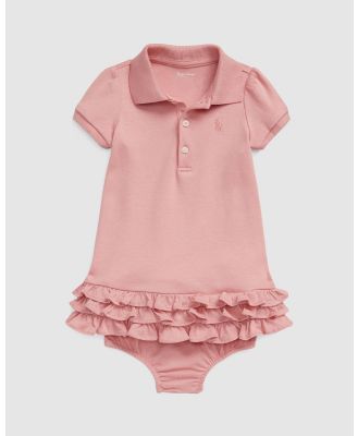 Polo Ralph Lauren - Soft Cotton Polo Dress & Bloomers   Babies - Dresses (Pink) Soft Cotton Polo Dress & Bloomers - Babies