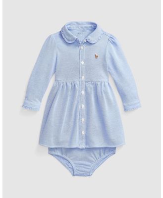 Polo Ralph Lauren - Solid Mesh Day Dress   Babies - Dresses (Bright Blue) Solid Mesh Day Dress - Babies