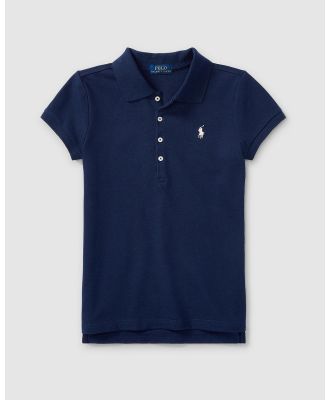 Polo Ralph Lauren - Stretch Cotton Mesh Polo Shirt   Teens - Shirts & Polos (Navy) Stretch Cotton Mesh Polo Shirt - Teens