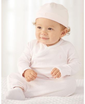 Polo Ralph Lauren - Striped Organic Interlock Gown   Babies   ICONIC EXCLUSIVE - Sleepwear (Pink) Striped Organic Interlock Gown - Babies - ICONIC EXCLUSIVE