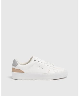 Pull&Bear - Casual Trainers With Heel Detail - Lifestyle Sneakers (White) Casual Trainers With Heel Detail