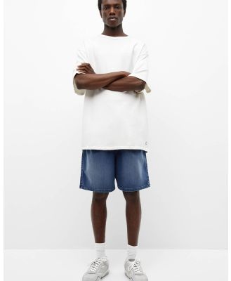 Pull&Bear - Denim Bermuda Trunk Shorts - Denim (Medium Blue) Denim Bermuda Trunk Shorts