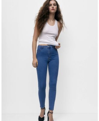Pull&Bear - High waist Jeggings - Jeans (Medium Blue) High-waist Jeggings