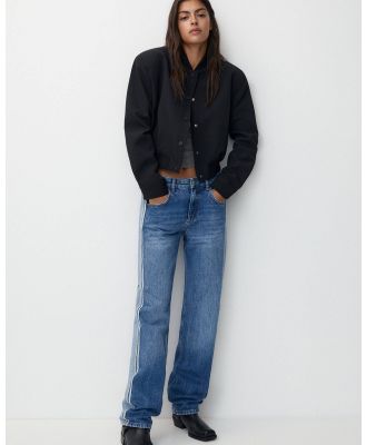 Pull&Bear - Mid waist Straight leg Jeans - Jeans (Pale Blue) Mid-waist Straight-leg Jeans