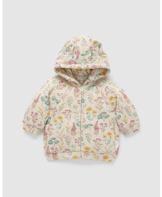 Purebaby - Doggy Quilted Hoodie   Babies Kids - Hoodies (Lilypad Print) Doggy Quilted Hoodie - Babies-Kids