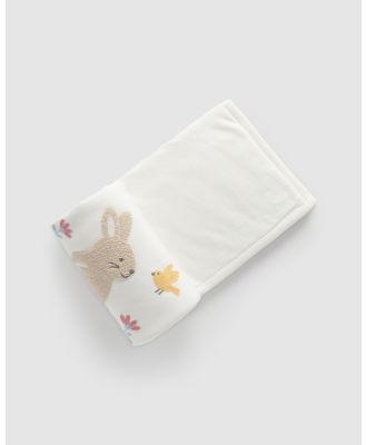 Purebaby - Embroidered Lined Blanket Babies - Nursery (Little Bunny) Embroidered Lined Blanket-Babies