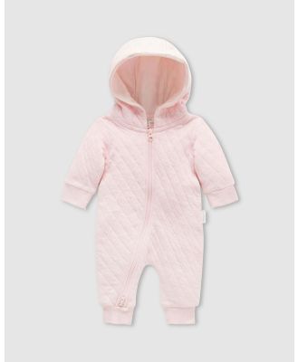 Purebaby - Quilted Growsuit Babies - All onesies (BQ Soft Pink Melange) Quilted Growsuit-Babies
