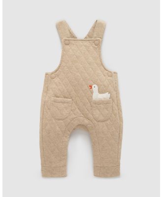 Purebaby - Quilted Overalls   Babies - All onesies (Biscuit Melange) Quilted Overalls - Babies