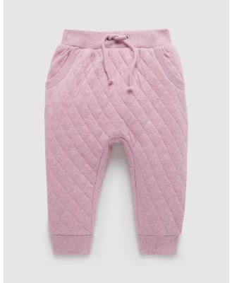 Purebaby - Quilted Track Pants   Babies Kids - Pants (Hyacinth Melange) Quilted Track Pants - Babies-Kids