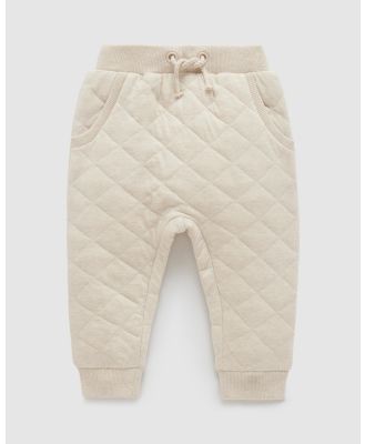 Purebaby - Quilted Track Pants   Babies Kids - Pants (Wheat Melange) Quilted Track Pants - Babies-Kids