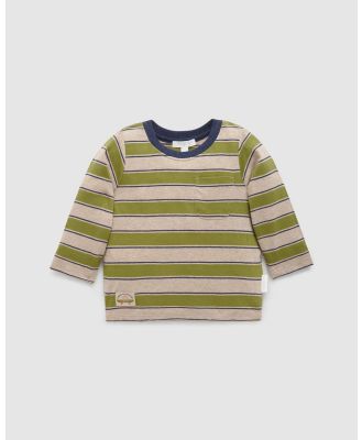 Purebaby - Stripey LS Tee   Babies Kids - T-Shirts & Singlets (Willow Stripe) Stripey LS Tee - Babies-Kids