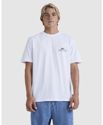 Quiksilver - Line By Line   T Shirt For Men - Tops (WHITE) Line By Line   T Shirt For Men