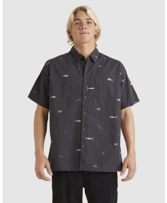 Quiksilver - Mens Big Pond Short Sleeve Shirt - Tops (BIG POND TARMAC) Mens Big Pond Short Sleeve Shirt