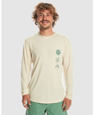 Quiksilver - Mens Coastal Run Long Sleeve T Shirt - Tops (OYSTER WHITE) Mens Coastal Run Long Sleeve T Shirt