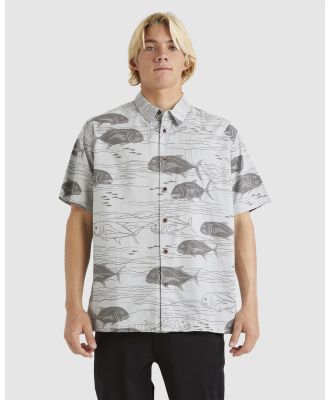Quiksilver - Mens Dive Sites Short Sleeve Shirt - Tops (HARBOR MIST DIVE SITES) Mens Dive Sites Short Sleeve Shirt