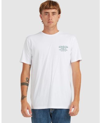 Quiksilver - Mens Feeding Line Short Sleeve T Shirt - Tops (WHITE) Mens Feeding Line Short Sleeve T Shirt