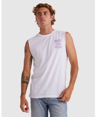 Quiksilver - Mens Global Force Sleeveless Muscle T Shirt - Tops (WHITE) Mens Global Force Sleeveless Muscle T Shirt