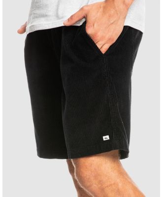 Quiksilver - Mens Taxer Cord Shorts For Young Men - Chino Shorts (BLACK) Mens Taxer Cord Shorts For Young Men