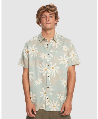 Quiksilver - Mens Trippy Floral Short Sleeve Shirt - Tops (ICEBERG GREEN TRIPPY FL) Mens Trippy Floral Short Sleeve Shirt