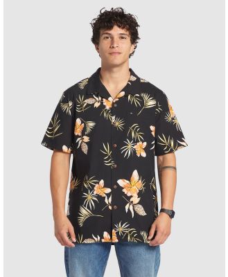 Quiksilver - Mens Tropical Floral Short Sleeve Shirt - Tops (BLACK TROPICAL FLORAL SS) Mens Tropical Floral Short Sleeve Shirt