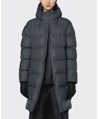 RAINS - Long Puffer Jacket - Coats & Jackets (Slate) Long Puffer Jacket