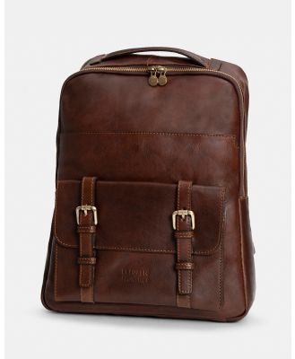 Republic of Florence - Salvador Matt Chocolate Leather Laptop Backpack - Backpacks (Matt Chocolate) Salvador Matt Chocolate Leather Laptop Backpack