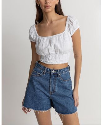 Rhythm - Dylan Cap Sleeve Top - Cropped tops (White) Dylan Cap Sleeve Top