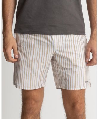 Rhythm - Striped Beach Shorts - Swimwear (Camel) Striped Beach Shorts