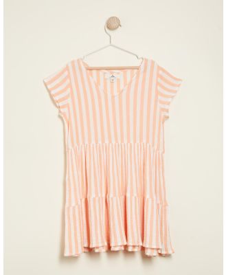 Rip Curl - Premium Surf Stripe Dress   Teens - Dresses (Peach) Premium Surf Stripe Dress - Teens
