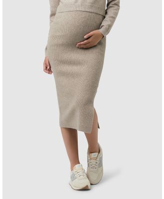 Ripe Maternity - Dani Knit Skirt - Skirts (Latte) Dani Knit Skirt