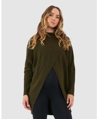 Ripe Maternity - Hallie Cross Over Knit - Jumpers & Cardigans (Green) Hallie Cross Over Knit