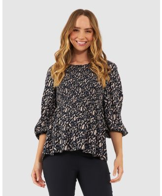 Ripe Maternity - Izzie Shirred Top - Tops (Brown) Izzie Shirred Top