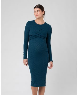 Ripe Maternity - Lola Cross Front Nursing Dress - Dresses (Peacock) Lola Cross Front Nursing Dress