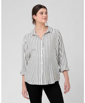 Ripe Maternity - Lou Stripe Shirt - Shirts & Polos (BkWhite) Lou Stripe Shirt