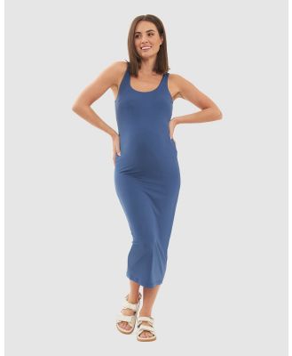 Ripe Maternity - Luxe Knit Contour Dress - Dresses (blue) Luxe Knit Contour Dress
