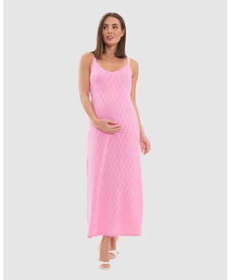 Ripe Maternity - Skyla Pointelle Knit Dress - Dresses (pink) Skyla Pointelle Knit Dress