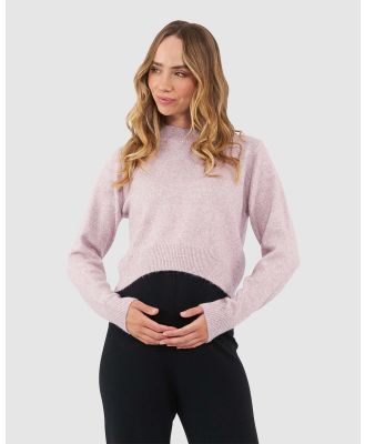 Ripe Maternity - Tia Crop  Knit - Jumpers & Cardigans (Pink) Tia Crop  Knit