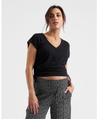 Ripe Maternity - Ziggy Ruched Tee - Tops (Black) Ziggy Ruched Tee