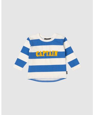 Rock Your Baby - Captain T Shirt   Babies - Tops (Blue & Cream Stripe) Captain T-Shirt - Babies