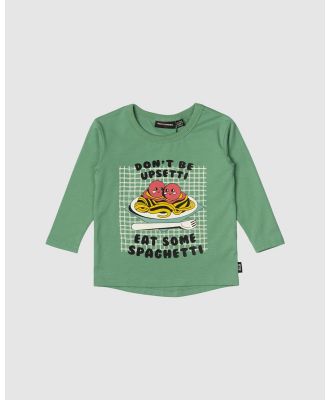 Rock Your Baby - Eat Some Spaghetti T Shirt   Babies - T-Shirts & Singlets (Green) Eat Some Spaghetti T-Shirt - Babies