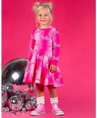Rock Your Kid - Barbie Icon Waisted Dress   ICONIC EXCLUSIVE   Kids - Printed Dresses (Hot Pink) Barbie Icon Waisted Dress - ICONIC EXCLUSIVE - Kids