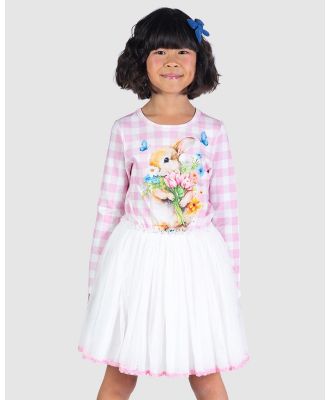 Rock Your Kid - Bunny Bouquet Circus Dress   Kids - Dresses (Pink & Cream Check) Bunny Bouquet Circus Dress - Kids