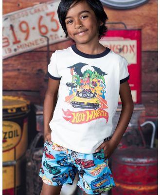 Rock Your Kid - Hotwheels Cars Boardshorts   ICONIC EXCLUSIVE   Kids - Swimwear (Blue) Hotwheels Cars Boardshorts - ICONIC EXCLUSIVE - Kids