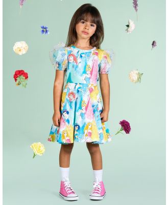 Rock Your Kid - Princess Swoosh Waisted Dress   ICONIC EXCLUSIVE   Kids - Printed Dresses (Multi) Princess Swoosh Waisted Dress - ICONIC EXCLUSIVE - Kids