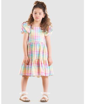 Rock Your Kid - Rainbow Plaid Dress   Kids - Printed Dresses (Multi) Rainbow Plaid Dress - Kids