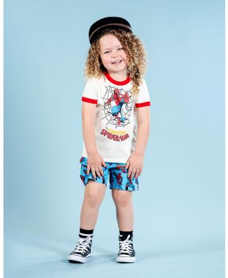 Rock Your Kid - Spiderman Beyond Amazing Boardshorts   ICONIC EXCLUSIVE   Kids Teens - Swimwear (Blue) Spiderman Beyond Amazing Boardshorts - ICONIC EXCLUSIVE - Kids-Teens