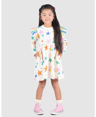 Rock Your Kid - Stars Stripes High Waisted Dress   Kids - Printed Dresses (Multi) Stars Stripes High Waisted Dress - Kids