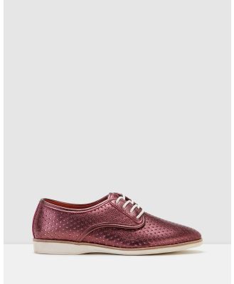 Rollie - Derby Punch Overlay Shoe - Flats (Red) Derby Punch Overlay Shoe