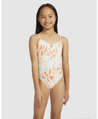 Roxy - Girls 6 16 Jungle Mirage High Leg One Piece Swimsuit - One-Piece / Swimsuit (QUIET GREEN INTO THE JUNGLE) Girls 6 16 Jungle Mirage High Leg One Piece Swimsuit